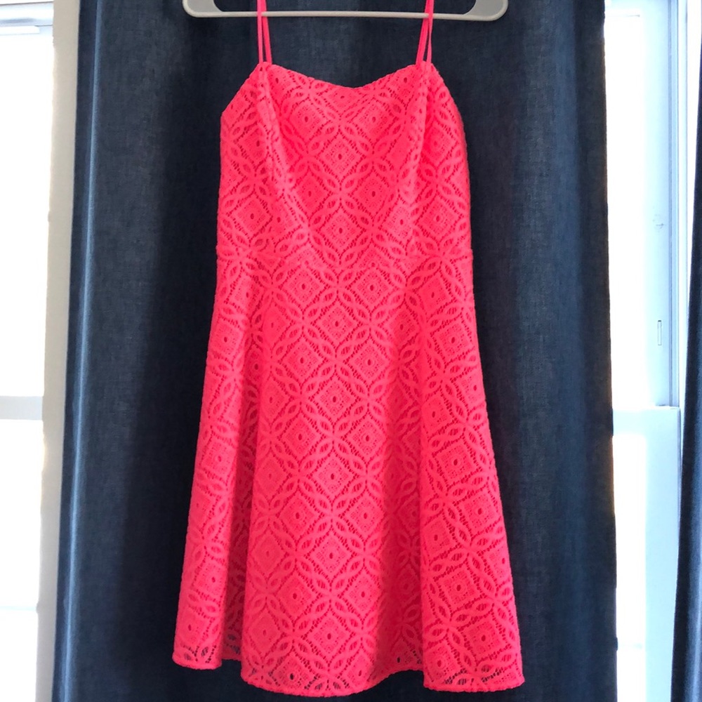 Lily Pulitzer bright pink fit and flare dress